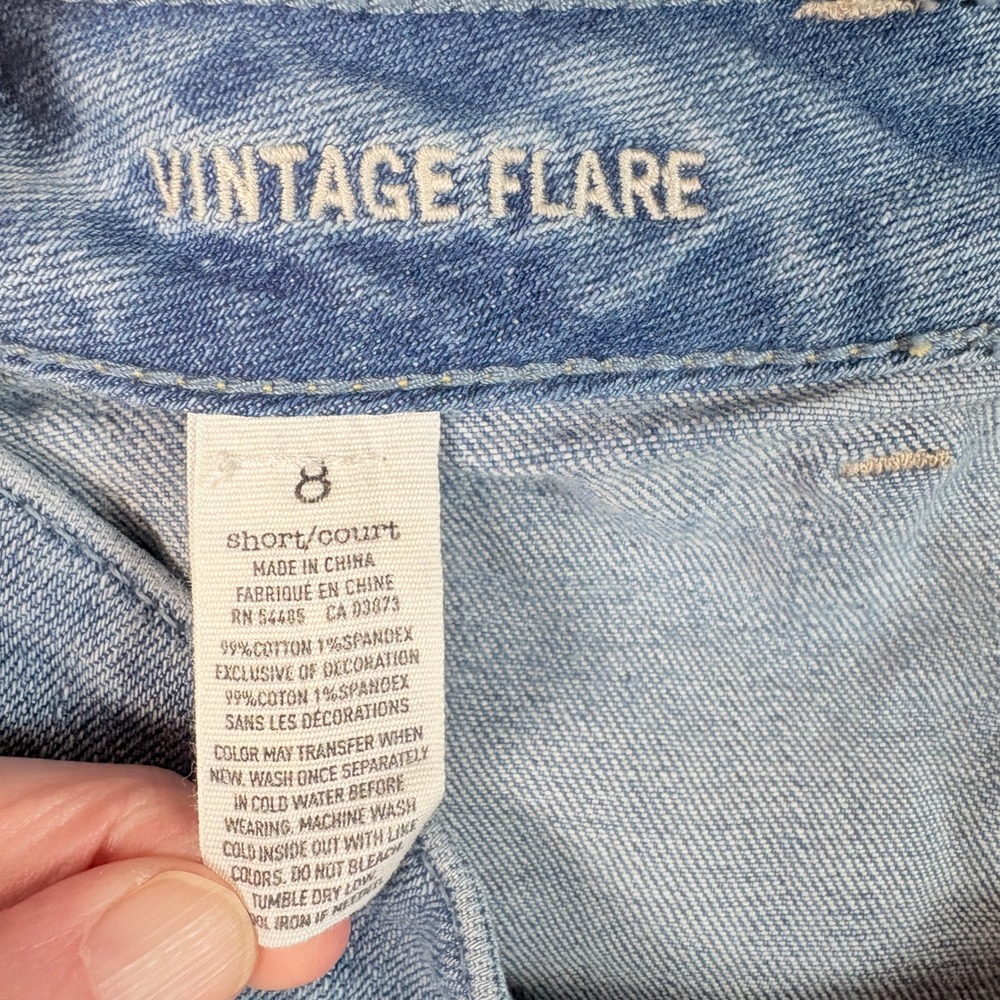 American Eagle Flare Jeans Women 8 Light Blue Excellent Low Rise Button Fly Y2K - Picture 9 of 14